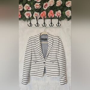 Zara Classic Striped Nautical Cropped Blazer